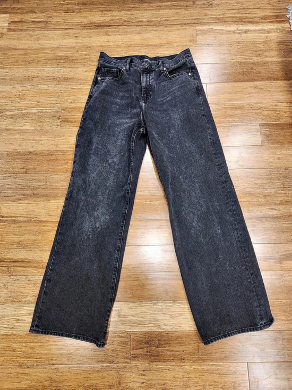 Express High Waisted Wide Leg Jeans in Black